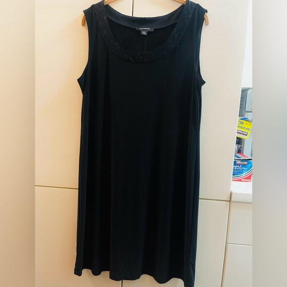 R&M Richards Women's Black Dress Sparkle Neckline Sleeveless Semi-Formal L - Picture 1 of 6